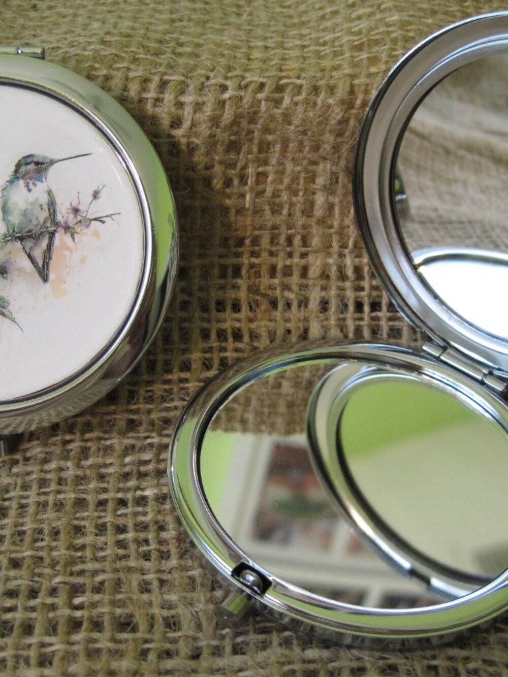 Watercolor Hummingbird Themed Compact/Pocket Mirror